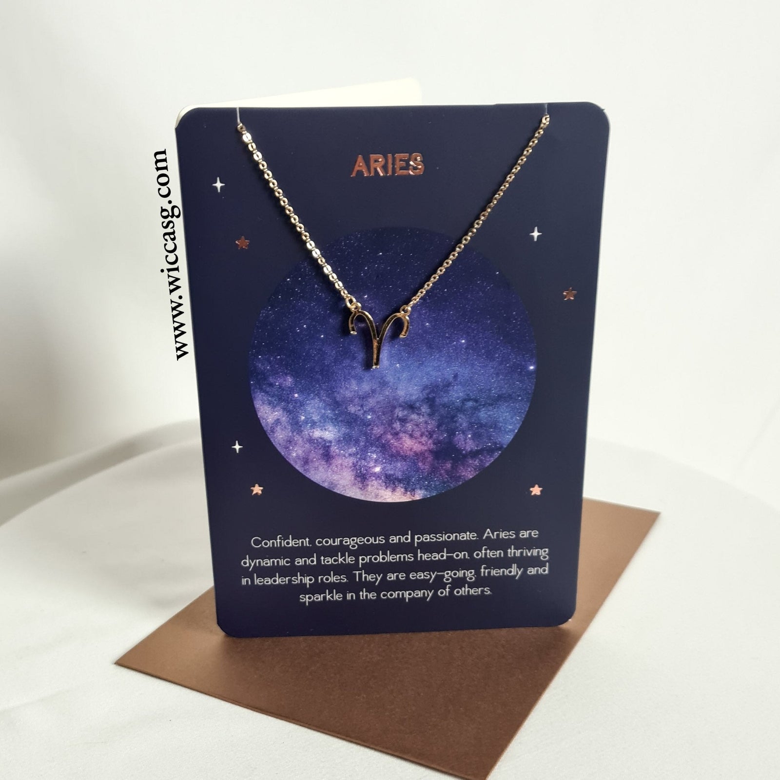 Aries Horoscope (Gold) Necklace - Horoscope - Little Wiccan Witchcraft Shop