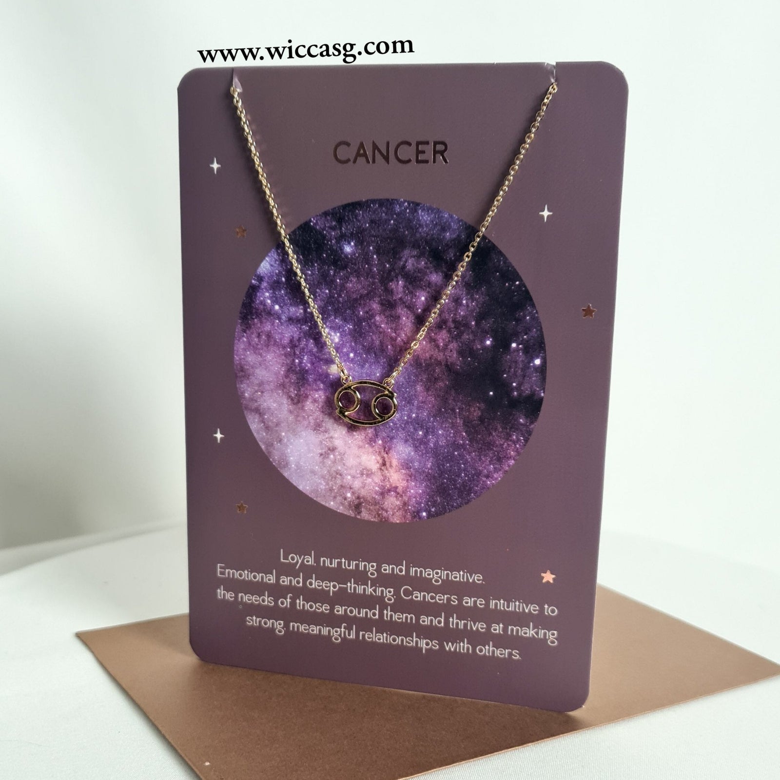 Cancer Horoscope (Gold) Necklace - Horoscope - Little Wiccan Witchcraft Shop