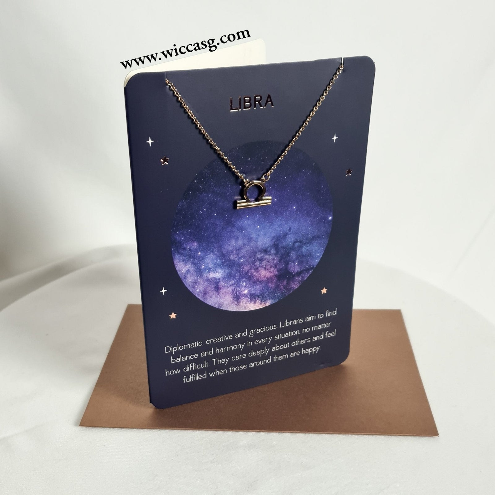 Libra Horoscope (Gold) Necklace - Horoscope - Little Wiccan Witchcraft Shop