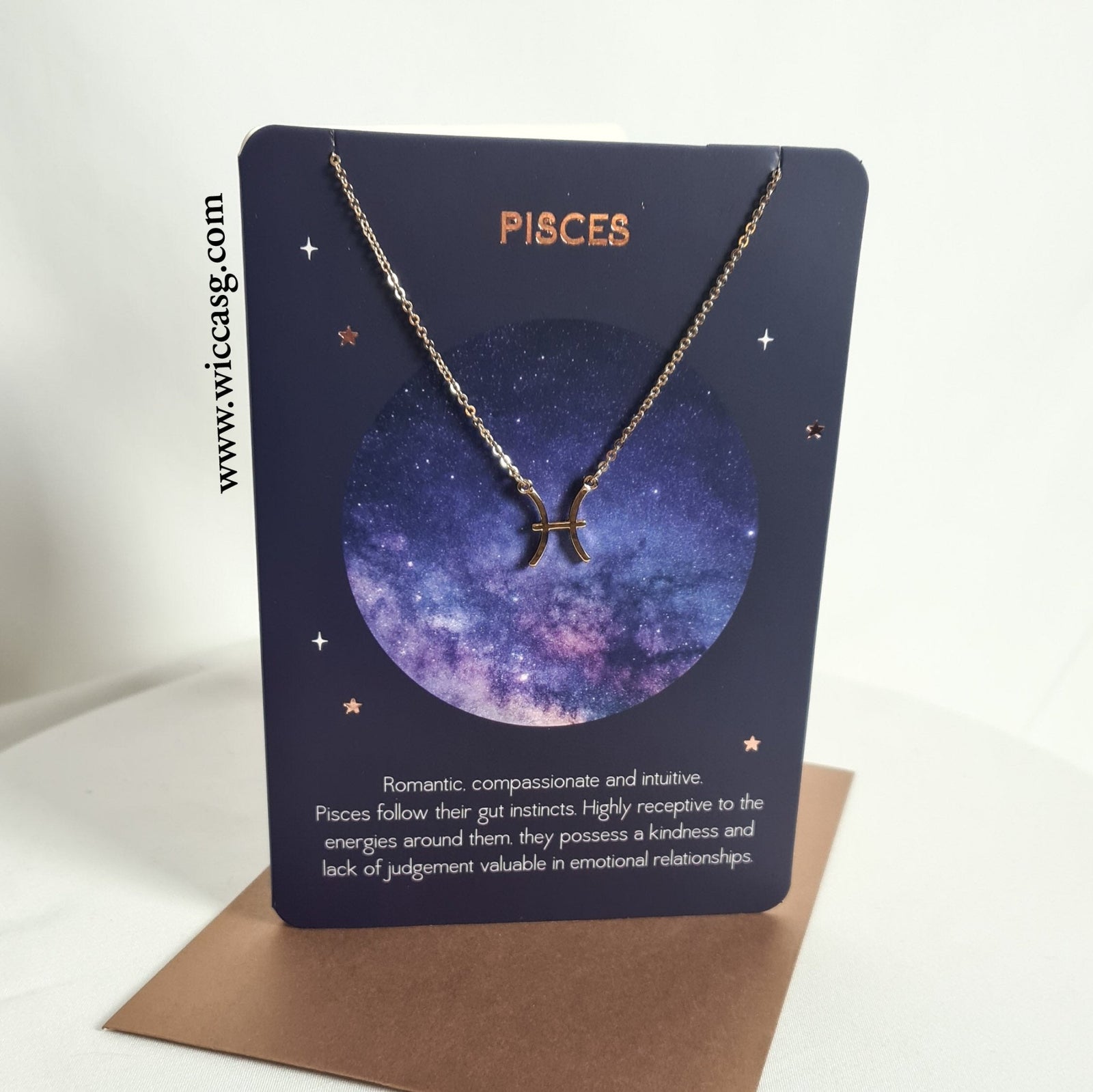 Pisces Horoscope (Gold) Necklace - Horoscope - Little Wiccan Witchcraft Shop