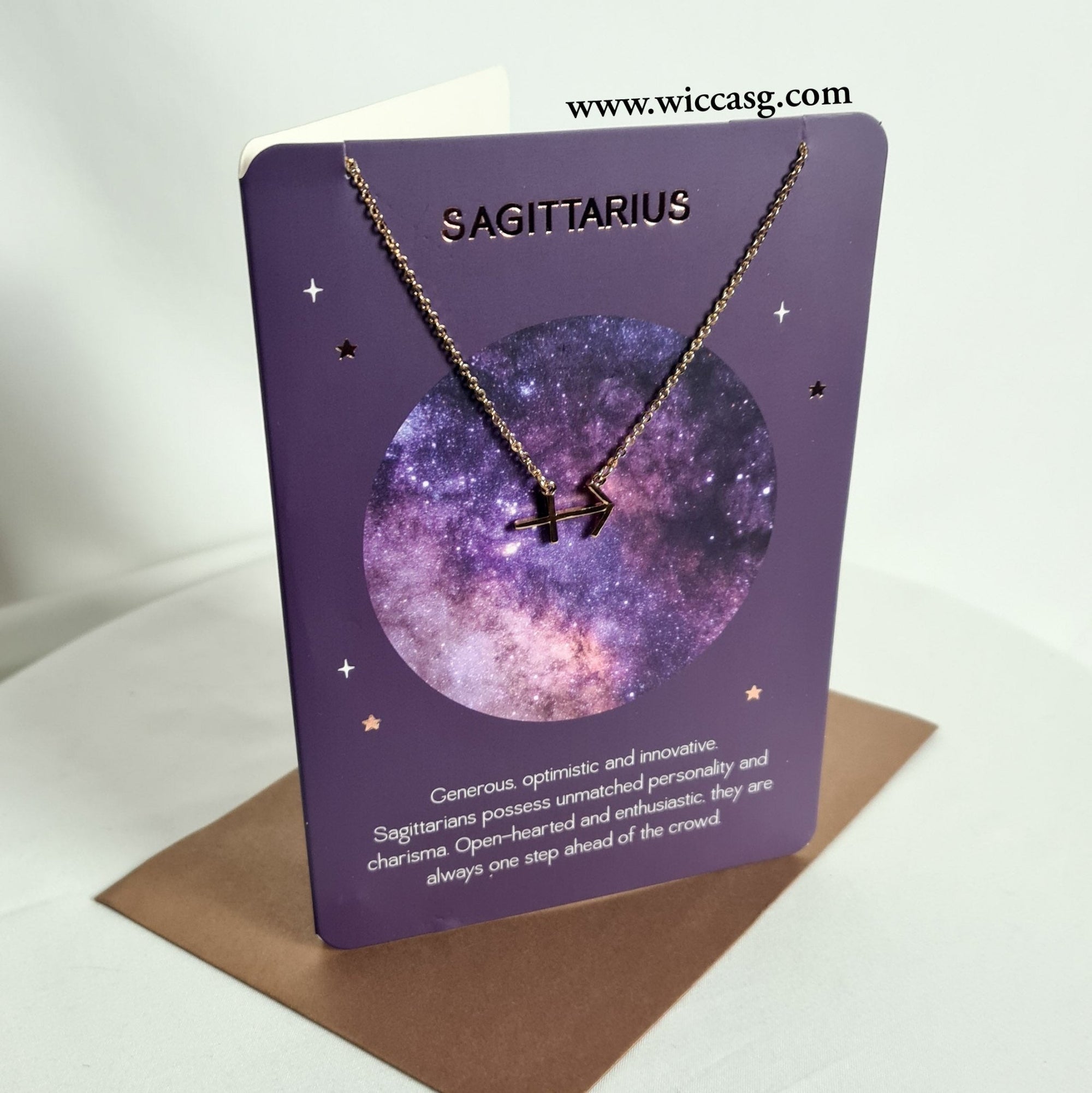 Sagittarius Horoscope (Gold) Necklace - Horoscope - Little Wiccan Witchcraft Shop