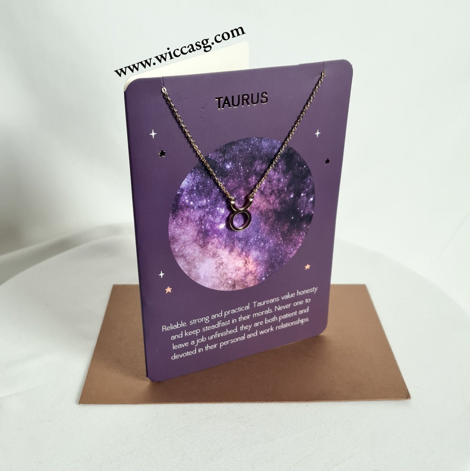 Taurus Horoscope (Gold) Necklace - Horoscope - Little Wiccan Witchcraft Shop