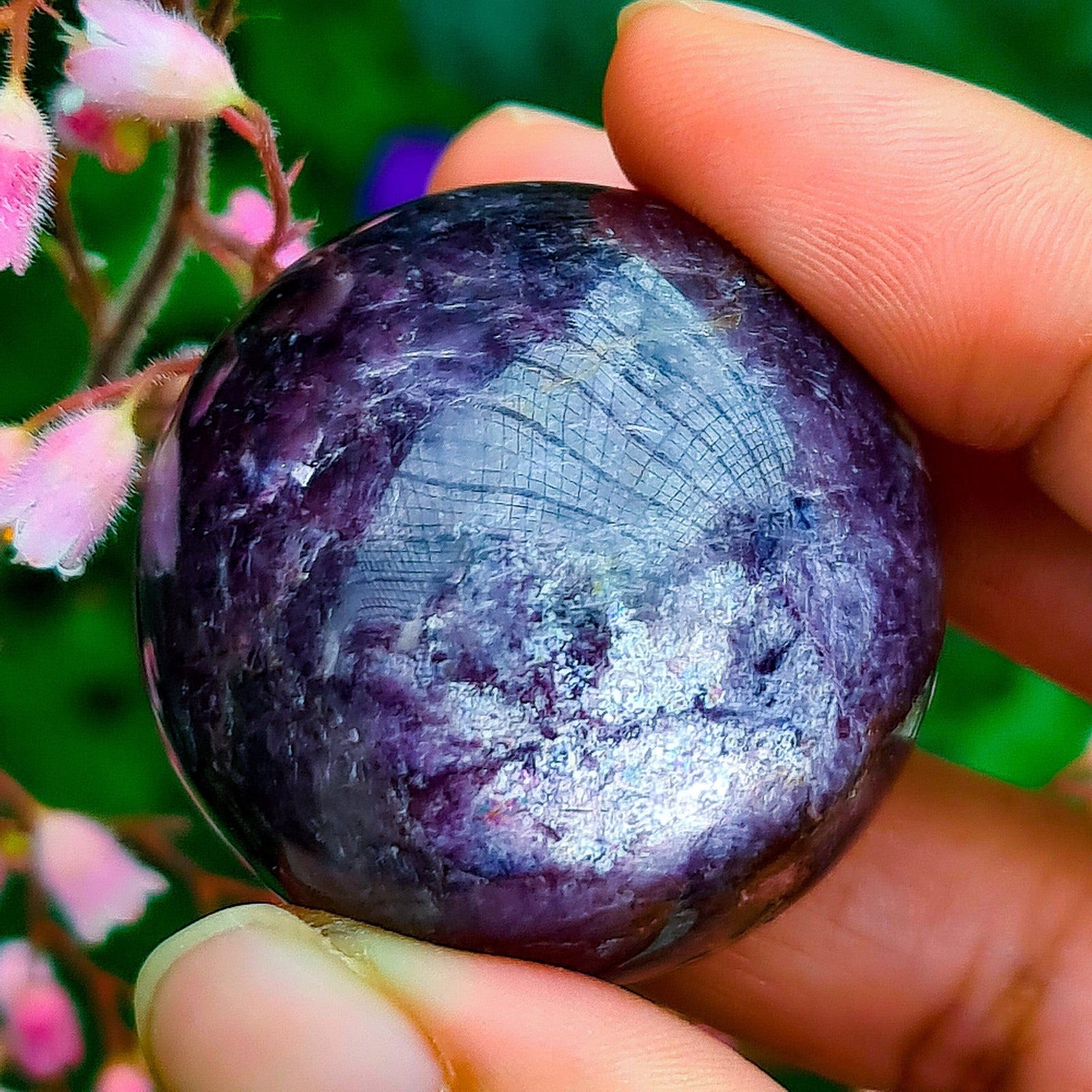GEM Lepidolite Sphere - Mineral - Little Wiccan Witchcraft Shop